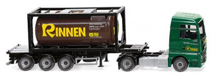Wiking 053606 - MAN TGX Euro 6c Tankcontainersattelzug 20´ "Rinnen"