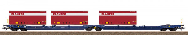 Trix 24474 - Doppel Gelenk-Taschenwagen T3000e der VTG AG Ep. 6, 3x Wechselbrücken "Planzer"