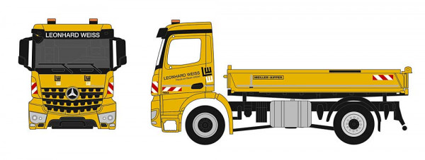 Herpa 962803 - Mercedes-Benz Arocs S Dreiseitenkipper-LKW 2achs "Leonhard Weiss"