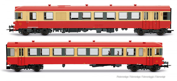 Jouef HJ2625 - SNCF, 2-tlg. Dieseltriebwagen X 4300, rot-cremefarbene Lackierung, großes SNCF-Logo