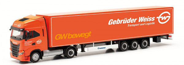 Herpa 317344 - Iveco S-Way LNG Koffer-Sattelzug 15m "Gebrüder Weiss" (A/D)