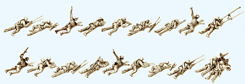 Preiser 16620 - Infanterie liegend im Gefecht UdSSR 1943-45 19 unbemalte Figuren Bausatz