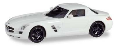 Herpa 420501 - MB SLS AMG, weiß mit schwarzen Felgen