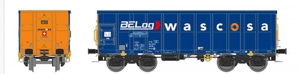NME 541632 - WASCOSA Off. Güterwag. Eamnos 11,3m "WASCOSA - BELog", blau/orange, geänd. Wag.nr. Ep.6