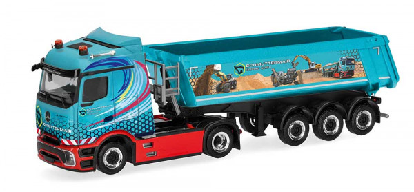 Herpa 322249 - Mercedes-Benz Actros L ProCabin Streamspace Kipp-Sattelzug "Schmuttermair"