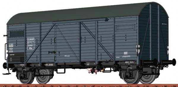Brawa 50734 - CFL gedeckter Güterwagen KKus EUROP grau Ep.3