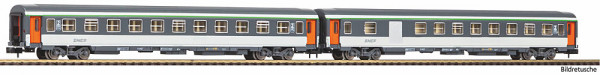 Piko 94506 - SNCF Set 2-teilig Personenwagen Corail Ep.4-5, 2. +2.Klasse/Gepäck