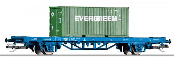 Tillig 17486 - MAV Containertragwagen 2-achsig Ep.6, beladen mit 20´ Container "Evergreen"