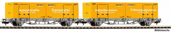 Piko 27748 - SBB Set 2-teilig Containertragwagen der AAE mit 2x 20` Post-Container