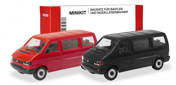 Herpa 012805-003 - MiniKit VW T4 Bus rot und schwarz