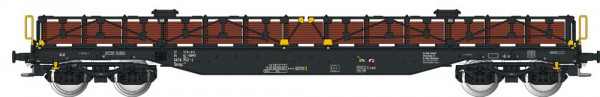 Albert Modell 461003 - NS Flachwagen Smnps schwarz mit Stahl-Ladung Ep.6, ORME