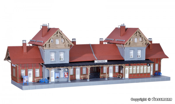 Kibri 39367 - Bahnhof ´Fürstenberg´ 42x15x14 cm Zweifarbenspritzgussverfahren und Stecksystem