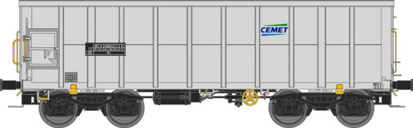NME 543641 - CEMET Off. Güterwag. Eamnos 11,3m "CEMET", hellgrau, PL, geänd. Wag.nr. Ep.6