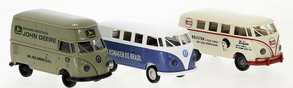 Brekina 90494 - Set mit 3 VW-Bulli-Modellen 1960, Im Einsatz in Südamerika,