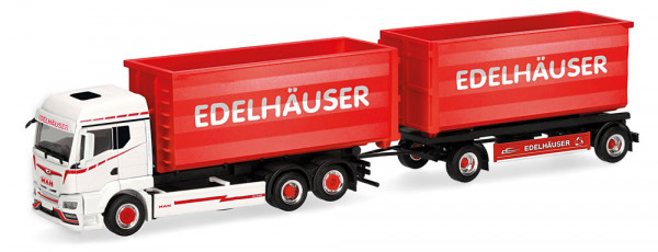 Herpa 319317 - MAN TGS TM Abrollmulden-Hängerzug "Edelhäuser"