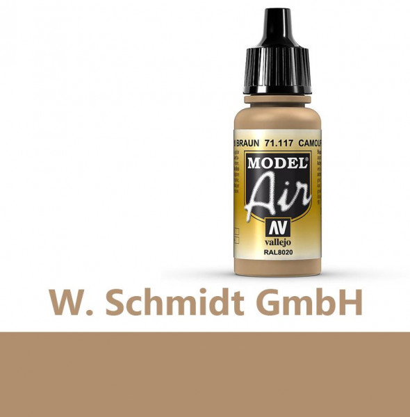 Vallejo 771117 - Model Air Tarnung, Braun, 17 ml