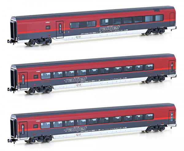 Hobbytrain H25229 - 3er Set Personenwagen ÖBB Railjet, Ep.VI, Set 2
