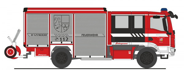 Rietze 72980 - Schlingmann Varus MAN HLF FW Jetzendorf