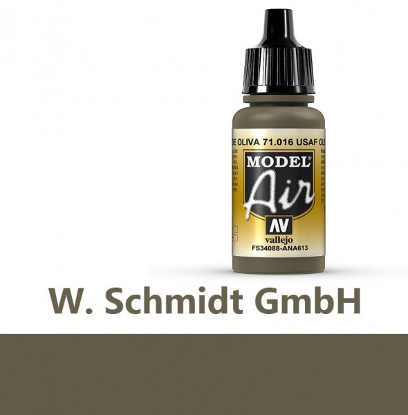 Vallejo 771016 - Model Air US Dunkelgrün, 17 ml