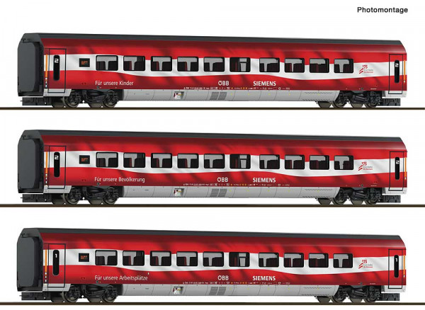 Roco 6280097 - 3er Set Railjet "175 Jahre" ÖBB DC