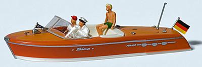 Preiser 10688 - Motorboot Riva Ariston mit Besatzung (1)