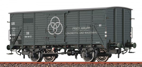 Brawa 50957 - DB gedeckter Güterwagen G10 grau Ep.3, "Krupp Stahl"