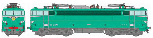 REE MB-253SAC - SNCF Ellok Reihe BB 25243 MARSEILLE grün, mit Schürze + Eckfenster, Ep.4, AC-digital