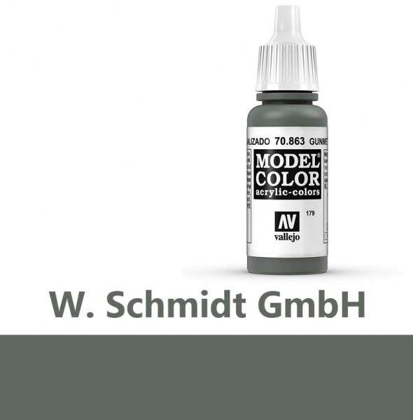 Vallejo 770863 - Model Color Farbe Metallgrau, Metallic, 17 ml