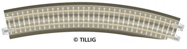 Tillig 83773 - Gebogenes Pass-Stück, rechts, R 396 mm/30° grau