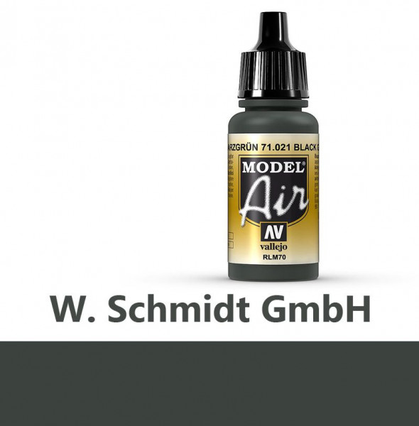 Vallejo 771021 - Model Air Schwarzgrün, 17 ml