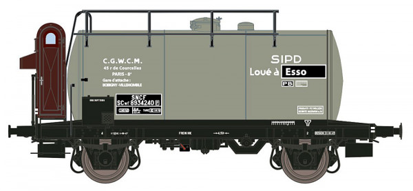 Exacttrain 20536 - SNCF Leichtbau-Kesselwagen Uerdingen 24cbm mit Bremserhaus grau Ep.3, "C:GW.C.M.