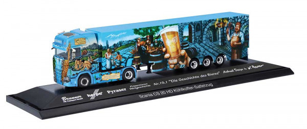 Herpa 122368 - Scania CS 20 HD Kühlkoffer-Sattelzug "Herpa Weltgeschichte 15.1, Die Geschichte des B