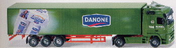 Wiking 052803 - MB Actros Kühlkoffer -Sattelzug "Danone Actimel"