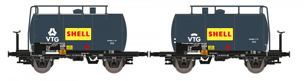 Hobbytrain H24831 - DB Set Leichtbau-Kesselwagen Uerdingen 30cbm 2-teilig Ep.4, "VTG/Shell"