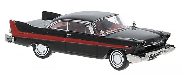 Brekina 19682 - Plymouth Fury, schwarz/rot