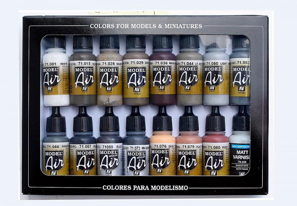Vallejo 771194 - Farbset, Alterungs-Set, 16x17ml Farben