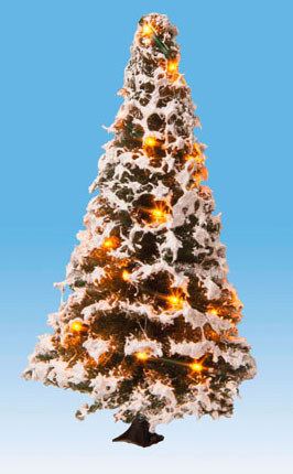 Noch 22120 - Beleuchteter Weihnachtsbaum mit 10 LEDs, verschneit, 8 cm hoch
