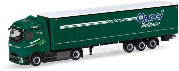 Herpa 319072 - Mercedes-Benz Actros Procabin Streamspace Gardinenpl.-Sattelzug "Oppel Ansbach"