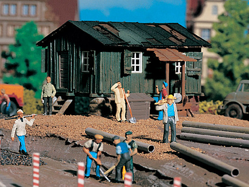 Vollmer 45728 - Bauhütte 90x70x45 mm der Bausatz enhält 59 Plastikteile in 6 verschiedenen Farben