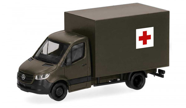 Herpa 700979 - Mercedes-Benz Sprinter 18 mit Kofferaufbau "Schweizer Armee/Rotes Kreuz" (CH)