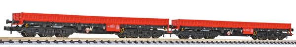 Liliput 260202 - DB AG Set 2-teilig Schwerlastwagen Bauart Sas[4850] 6-achsig Ep.5