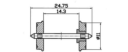 Roco 40199 - NEM-H0 DC Norm Radsatzbeidseitig isoliert Durchmesser 11 mm Inhalt 2 Stück / Packung