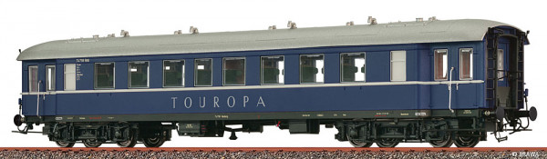 Brawa 46213 - DB Reisezugwagen C4ywe blau "Touropa" Ep.3, AC + Innenbeleuchtung