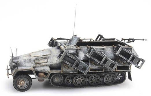 Artitec 387.403 - WM Sd.Kfz. 251/1 Ausf. B mit Wurfrahmen, Winter Fertigmodell aus Resin, lackiert