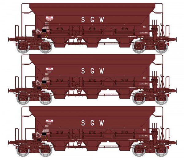 REE WB-667 - SNCF Set Selbstentladewagen TREMIE F70 Eads 3-teilig Ep.4, "SGW"