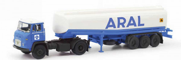 Herpa 87MBS026482 - Scania Vabis LB 76 Benzintank-Sattelzug "Aral"