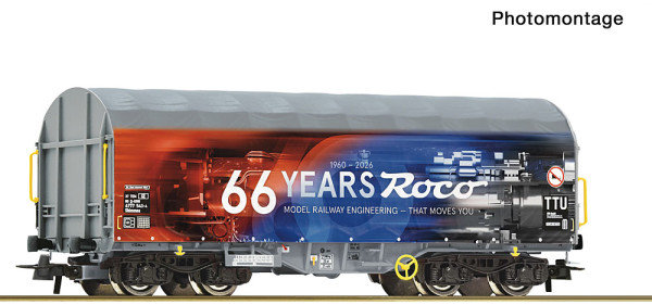 Roco 6600545 - PRIV Schiebeplanenwagen 66 Jahre ROCO E6