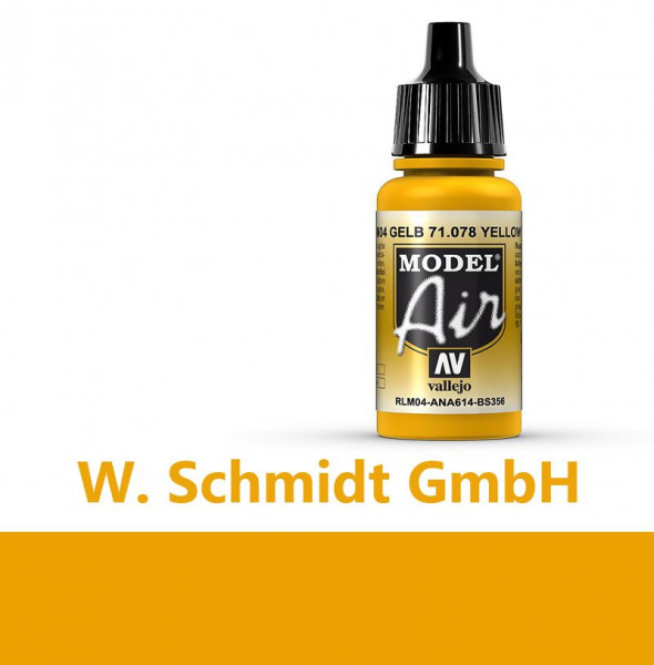 Vallejo 771078 - Model Air Goldgelb, 17 ml