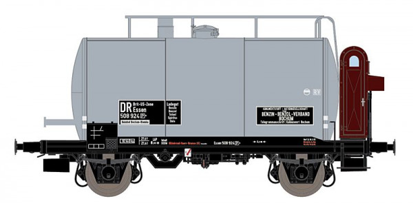 Exacttrain 20600 - DR Kesselwagen 2-achsig 30cbm Bauart Uerdingen" Ep.3a, Brit-US-Zone, "Benzin-Ben