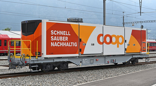 Bemo 2292115 - RhB Sb 65615 mit Klimacontainer "Coop" Ep.6